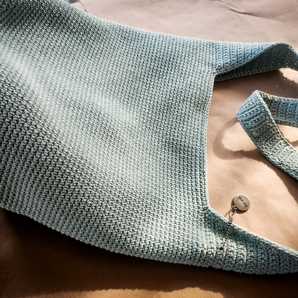 The Sak Mint Green Crochet Tote with Tan Interior - Picture 3 of 7